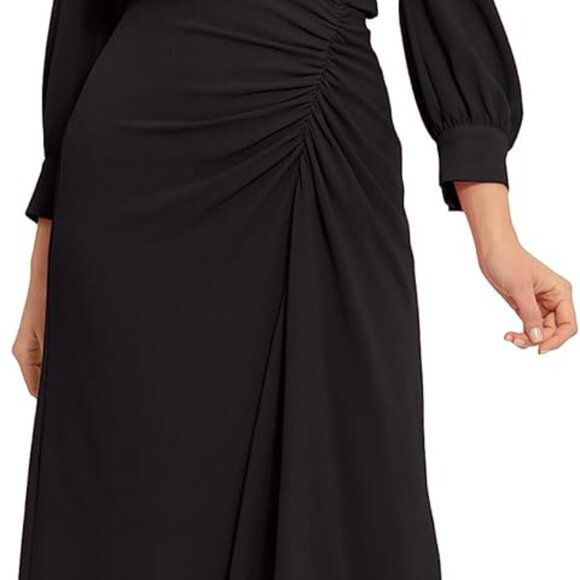 Women's Long Sleeve Catalina Crepe Dress Workwear Event Guest of Wedding - Picture 3 of 4